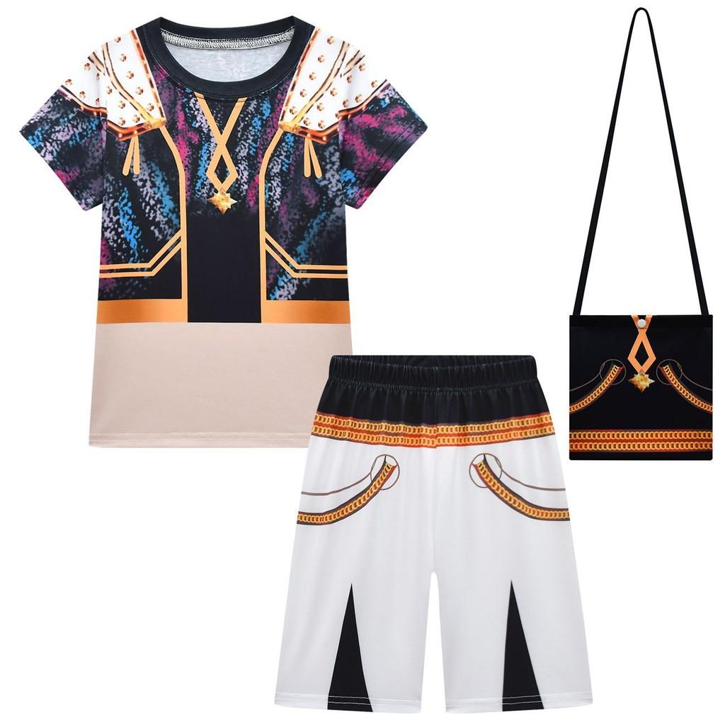 

Детский Девочки Аниме Мультфильм ПОП Певица Суперзвезда Принт Футболка с Короткими Рукавами Шорты Брюки Комплект Костюмы для Хэллоуина Косплей 160Cm