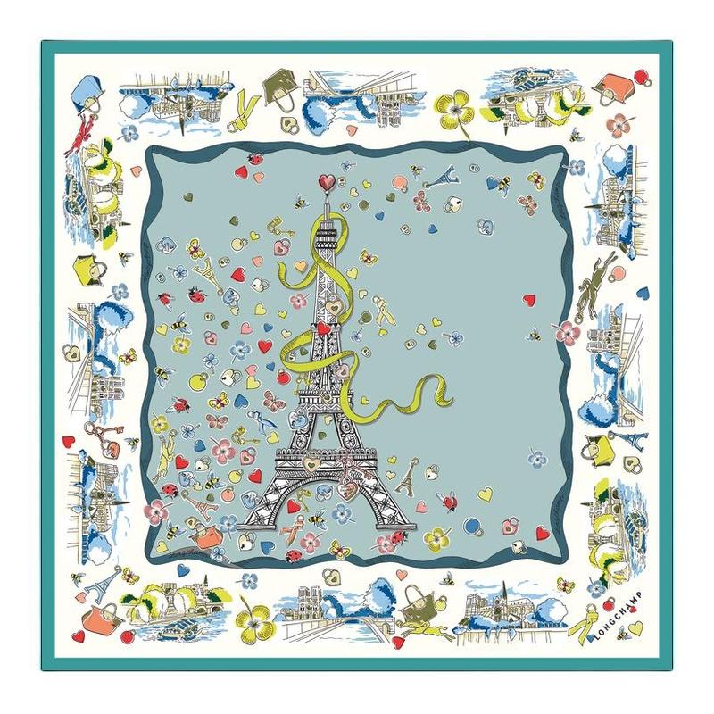 Longchamp Landscape pattern silk scarf women`s