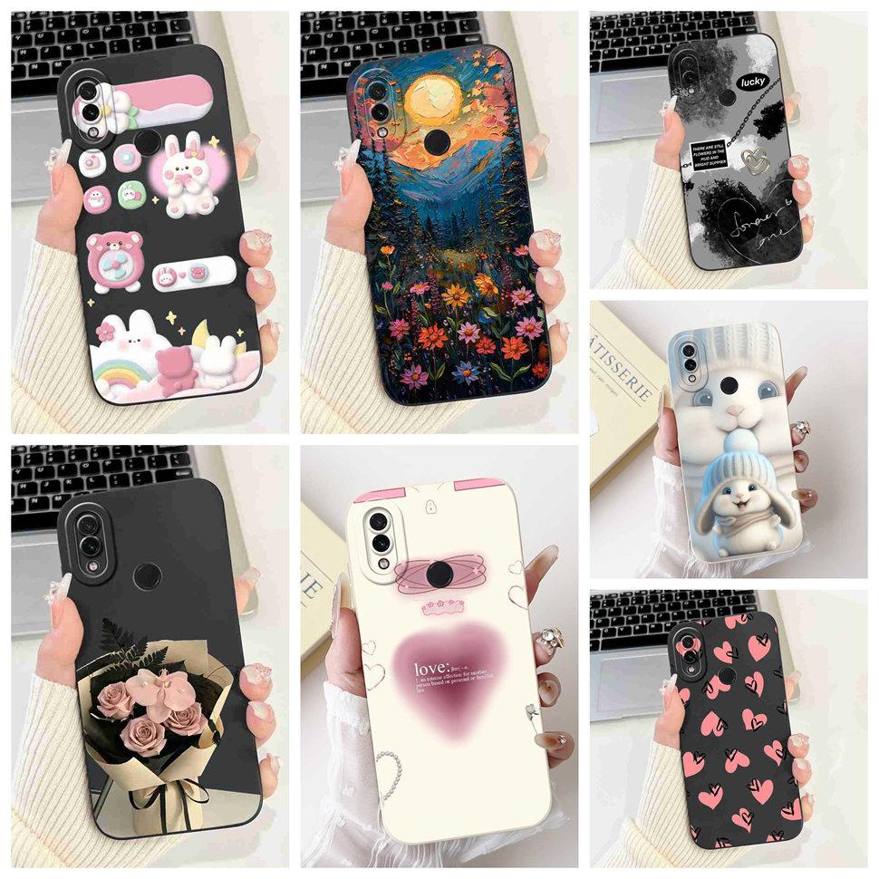 For Xiaomi Redmi Note 7 6.3" Casing Cute Cartoon Shockproof Back Cover For Redmi Note 7 note7 Flower Soft Silicone Phone Cases