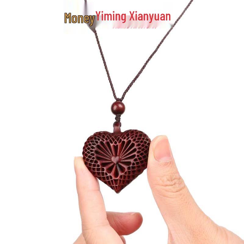 Rosewood Heart-to-Heart Pendant Necklace - Valentine's Gift for Men & Women