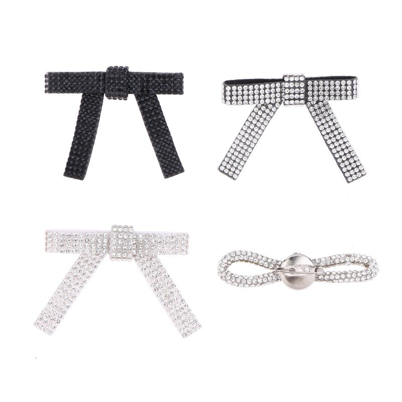 3/6Pcs Shiny Bow Brooch Collar Pin Clothing Accessories For Diy Garment Shoe Bag Jewelry Making Accessories