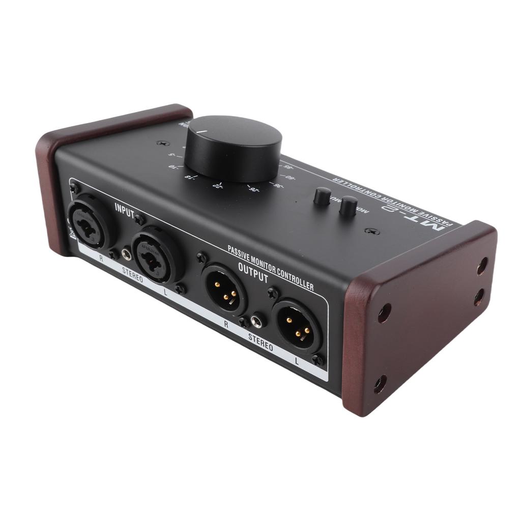 Passive Monitor Controller XLR and 3.5mm Interface Large Volume Knob Mute Control Passive Stereo Volume Controller