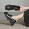 Retro British style small leather shoes women's 2025 new autumn platform muffin Japanese college versatile soft leather loafers