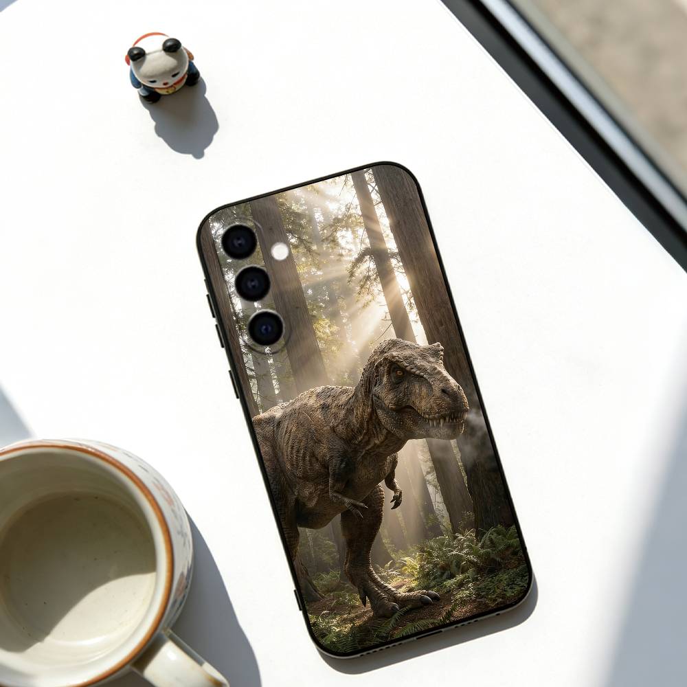 

Dinosaur Phone Case Black Silicone Soft For Samsung Galaxy A73,A72,A71,A70,A53,A52,A51 Samsung a20s