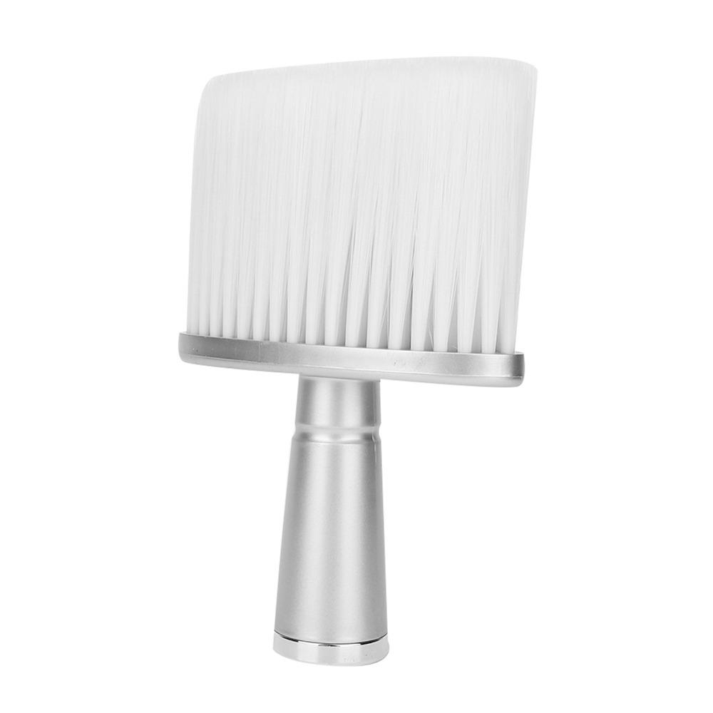 Reusable Hair Dust Cleaning Brush Soft Nylon Neck Hair Removal Brush Hairdressing серебряный