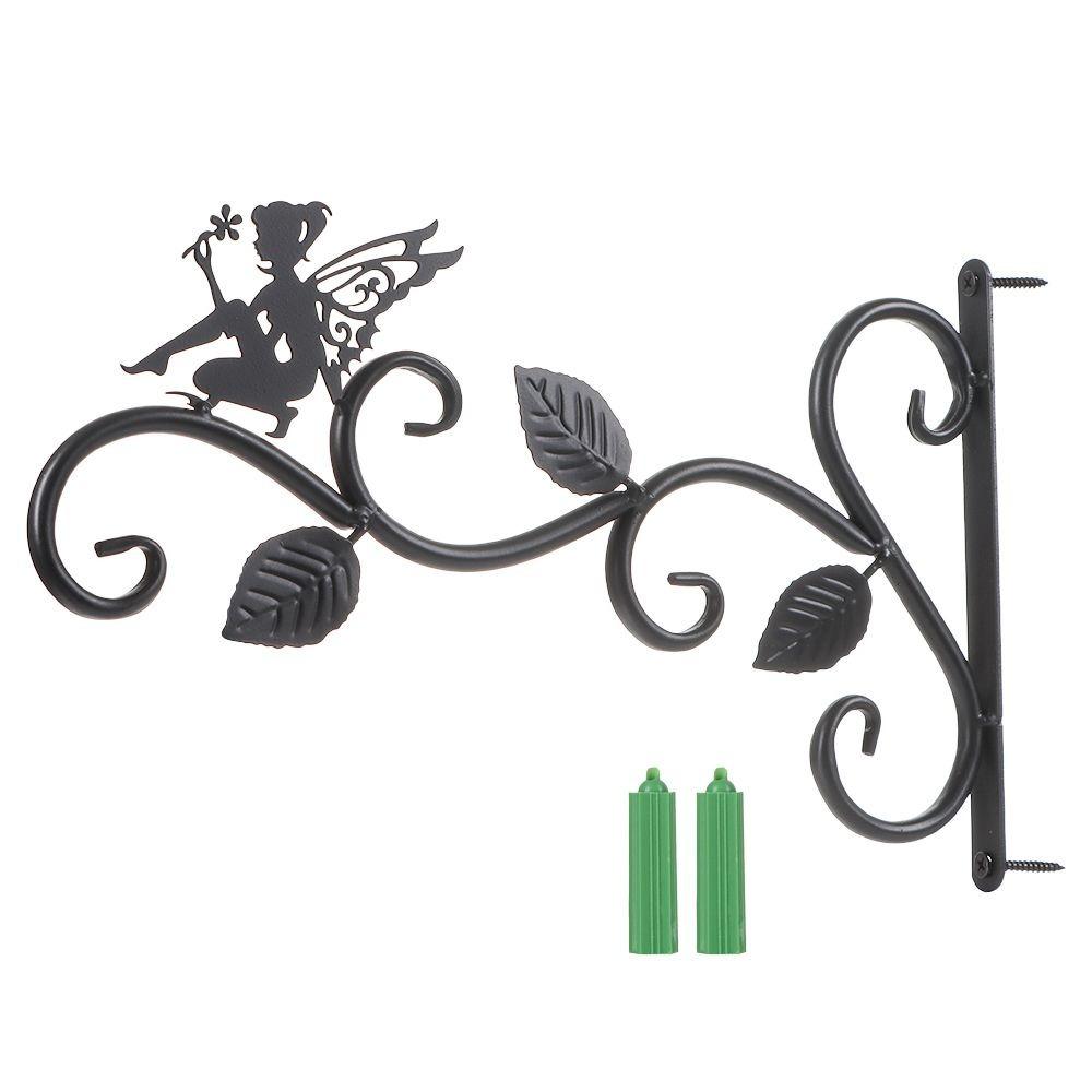 Black Garden Plant Hanger Hook Iron Flower Pot Hook Holder Durable Wall Mounted Plant Hanger