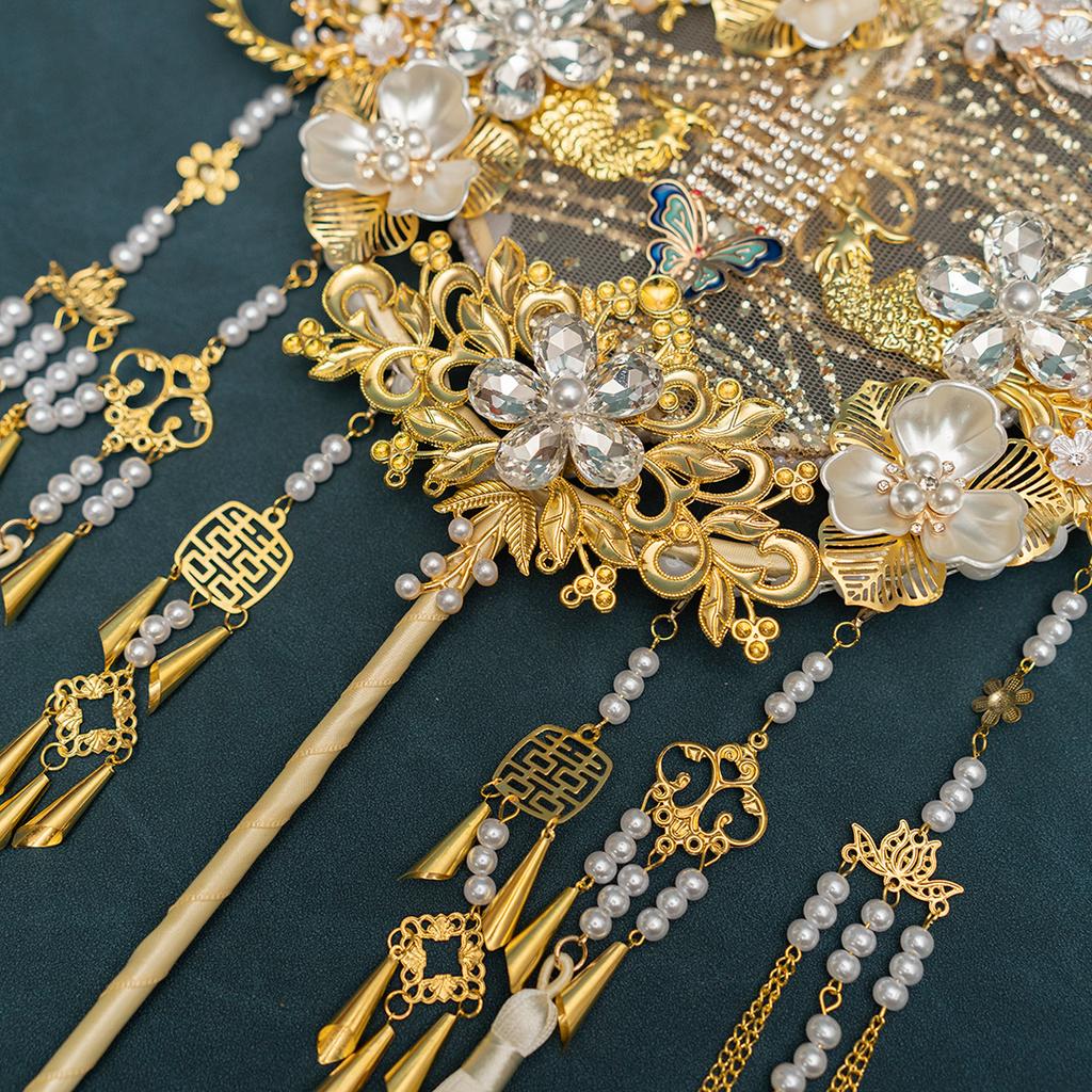 Dekorativer Fächer im chinesischen Stil für Brautgruppen Fächergeschenk für die beste Freundin Hochzeit und Materialpaket für fertigen Fächer Chinesischer Fächer