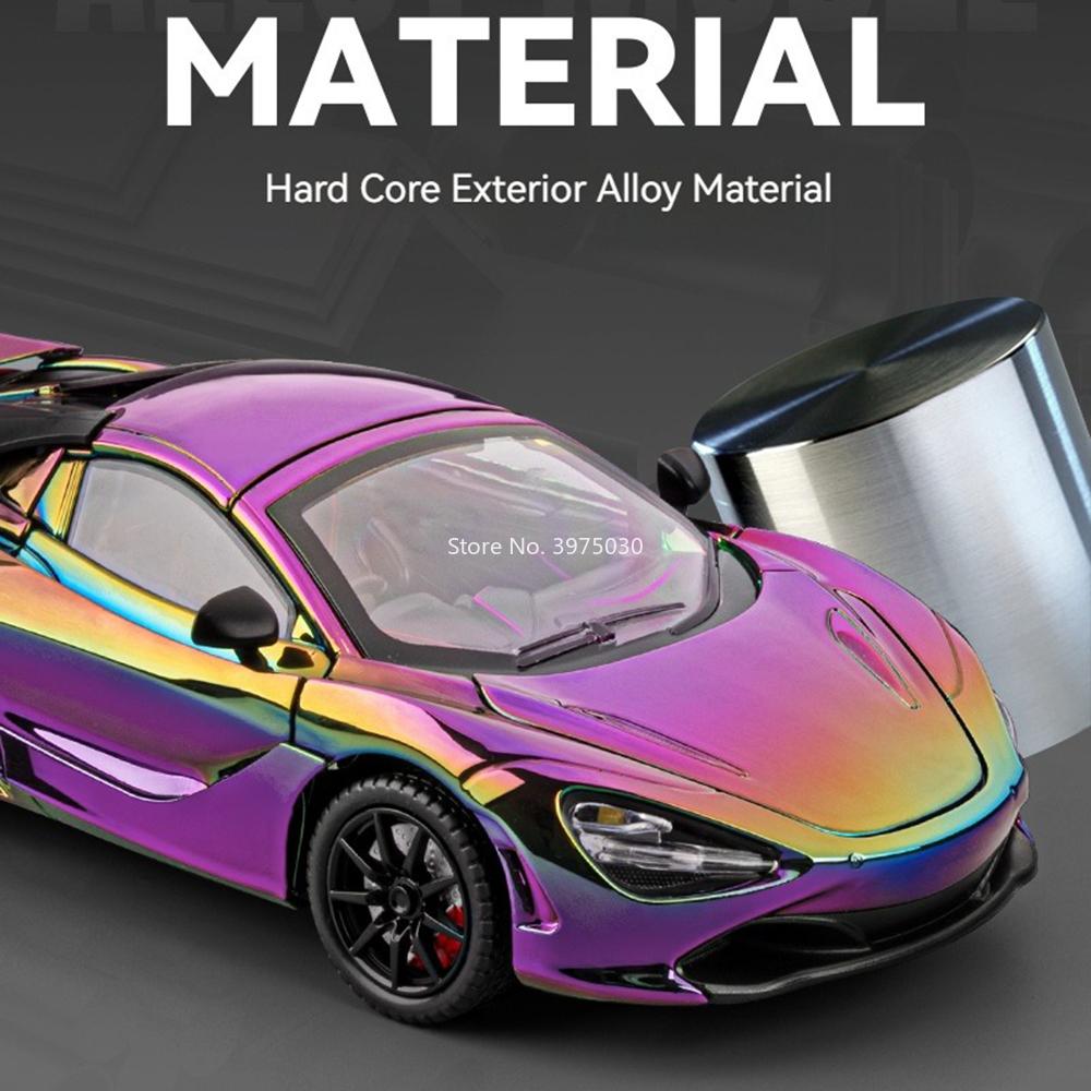 1:24 Scale 720S Apollo Evo Cars Toy Model Miniature Sports Car Wheel Pull Back Rubber Tire Vehicle Models Festival Gifts