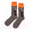 Starry Starry Night Cotton Funny Painting Socks Women Men Western Mona Lisa Kiss Oil Painting Retro-classical Series Couple Sock