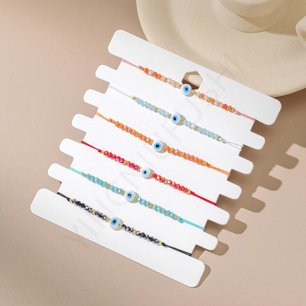 ins Color Devil's Eye Splicing Crystal Braided Adjustable Ladies Premium Sense Hand Rope Spot