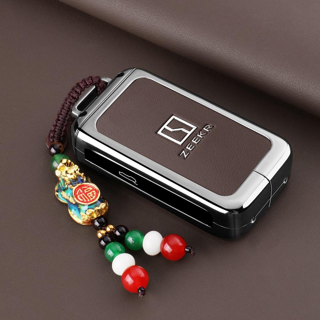 Zinc Alloy Car Key Case Fob For Zeekr 001 01 Keychain Remote Protection Cover Bag Shell Housing Holder Accessories