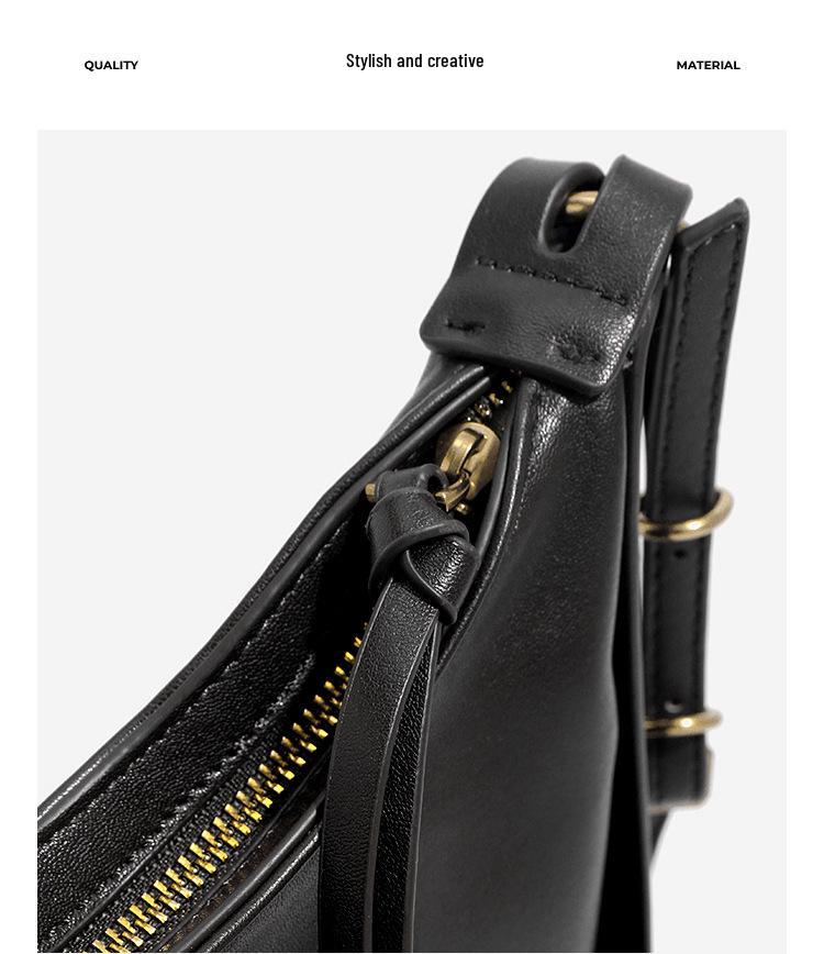 Qiu Zhen Genuine Leather Double Ear Hobo Bag - Retro Large Capacity Shoulder & Crossbody for Women