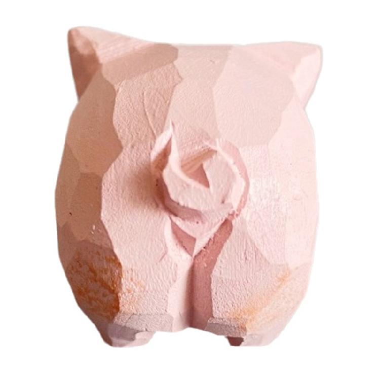 Adorable Wood Piggy Statues Perfect For Living Room Bedroom Or Study Decoration Piggy Sculptures