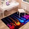 1Pc Electric guitar theme Printed circular carpet, home door mat, outdoor travel protection carpet A3
