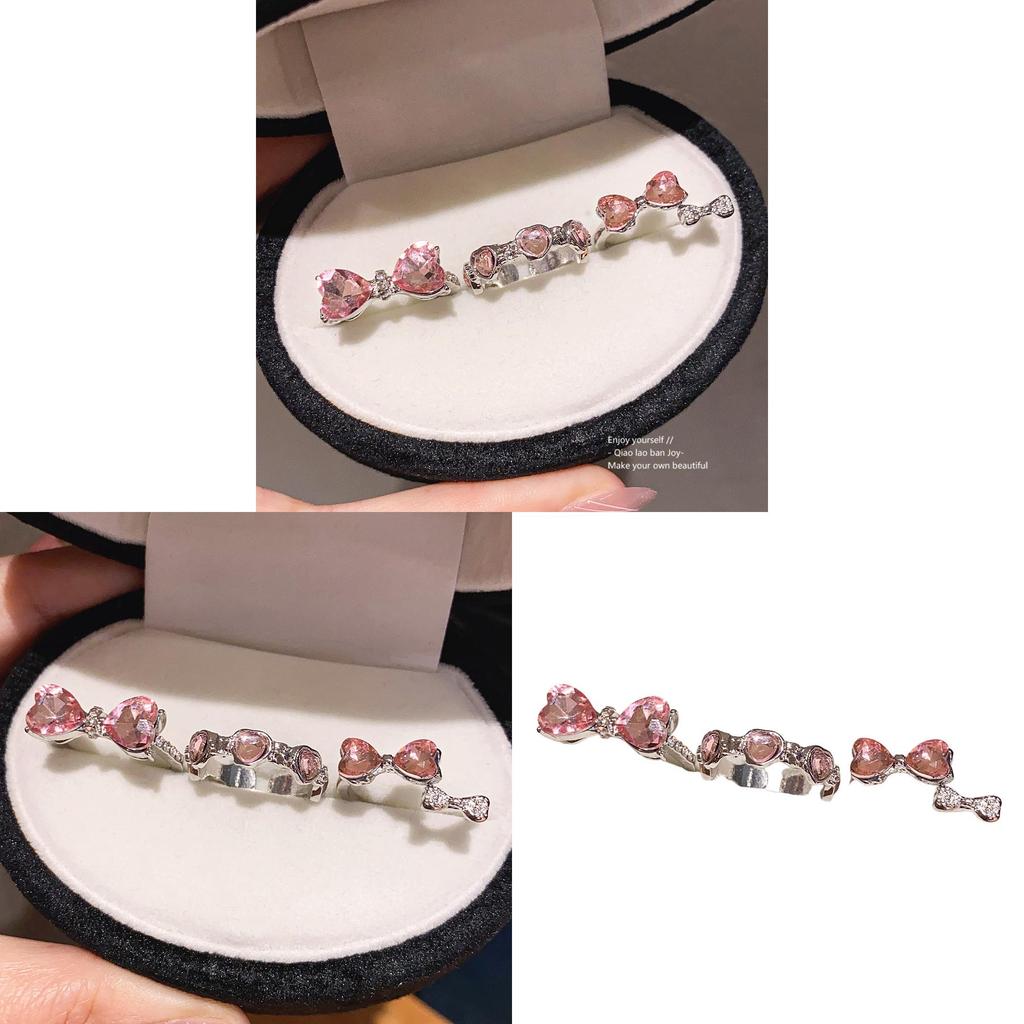 Jewelry Butterfly Bow Ring Set With Rhinestones For Women Fashion Accessories