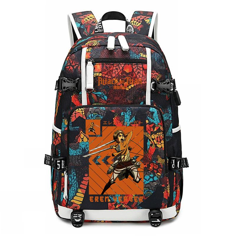 Attack On Titan Print School Backpack Large Capacity Casual Daypack for Boys Girls