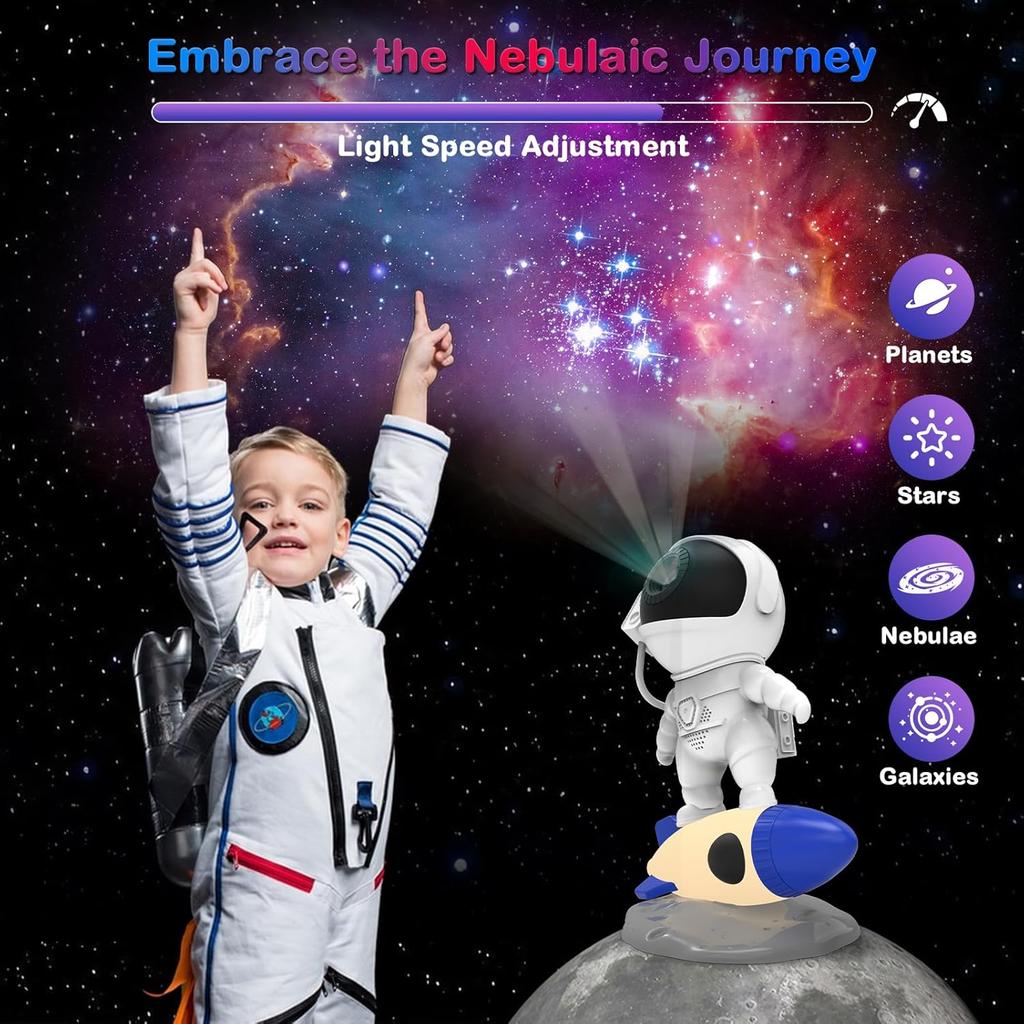 Star Projector, Astronaut Galaxy Projector for Bedroom, 13 In 1 HD Planetarium Projector, 360°Rotating Star Projector Galaxy Light 9 Colors Night