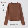 Women's Merino Wool and German Velvet Round Neck Bottoming Shirt - A-type Stitching and Thickened Skin-Beautifying Fabric