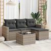 Vidaxl 5-Cz. Garden Lounge Set, Cushions, Grey PE Rattan