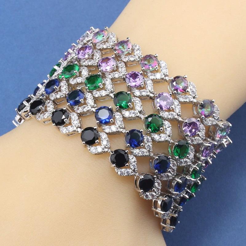 Original  Charms France Elegant Women Fine Jewelry Accessories 12 Colorful Adjustable Length Chain Link Bracelet For Girls