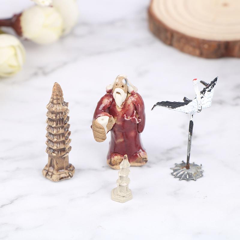 Chinese Miniature Ceramic Figurine Bonsai Rockery Landscape Ornament Simulated