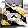 Set Copripiumino Trapuntato Udinese Calcio Federe Decorazione Casa Regalo di Compleanno (1 * copripiumino + 2 * federa, senza nucleo)