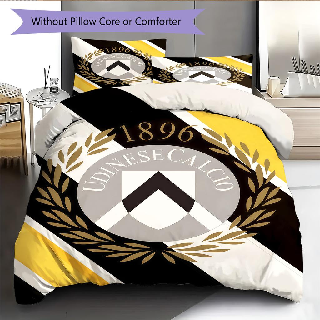 Set Copripiumino Trapuntato Udinese Calcio Federe Decorazione Casa Regalo di Compleanno (1 * copripiumino + 2 * federa, senza nucleo)