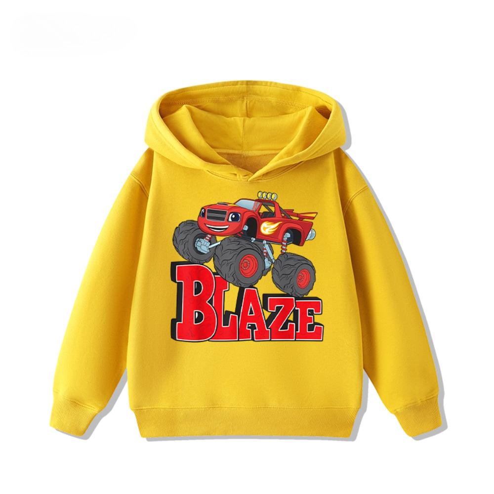 Speed Cyclone Car Team Monster Flame Car Children's Hoodies Boys and Girls' Clothing Autumn and Winter Warm Children's Hoodies