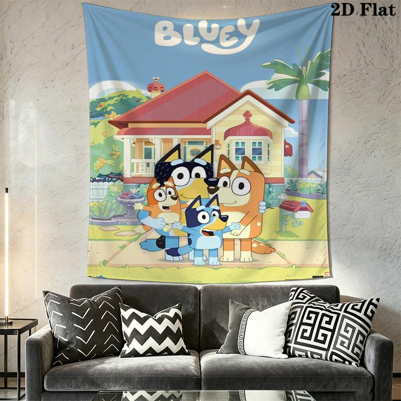 Bluey Videogame Tapestry Fashion Print Background Cloth Wall Covering Decoration Gift Home Decor
