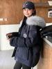 New big fur collar cotton clothes small jacket tooling jacket drawstring waist thin pie overcome women