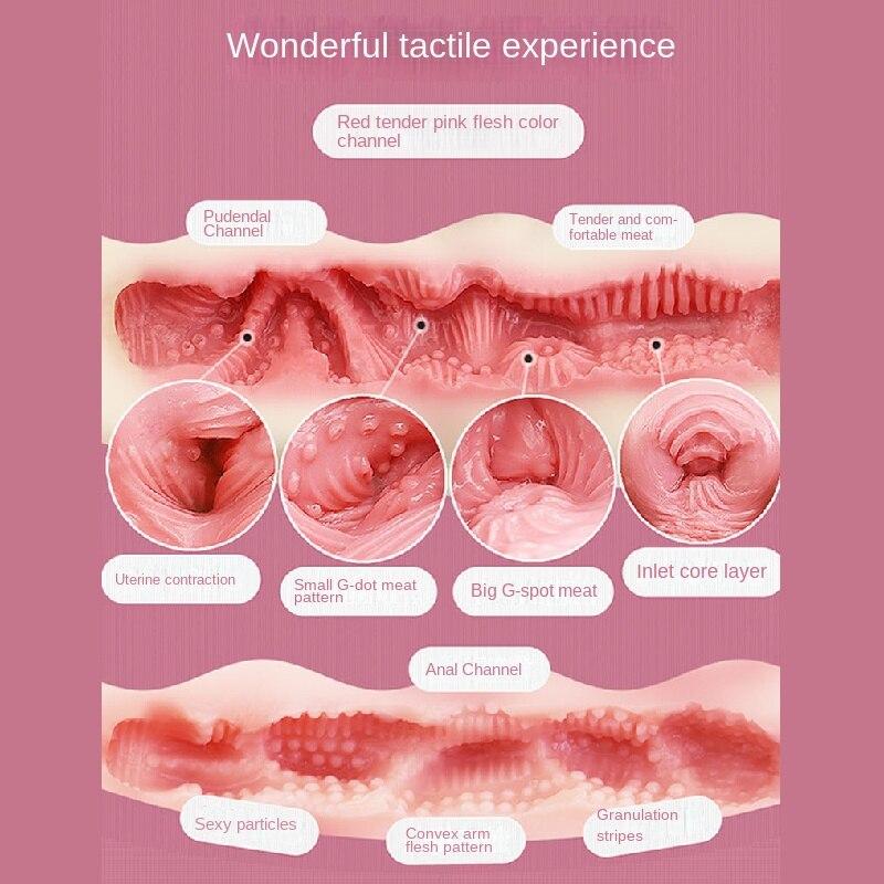 Sexy erotická pomůcka s panenkou pro muže pro dospělé Produkty Big Ass Anal Realistic Vagina Dual Channel Pocket Pussy Masturbators