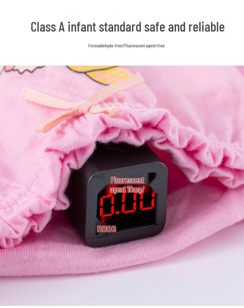 Korean Style Kids' Pure Cotton Cartoon Underwear - Medium & Large Girls' Triangle Shorts