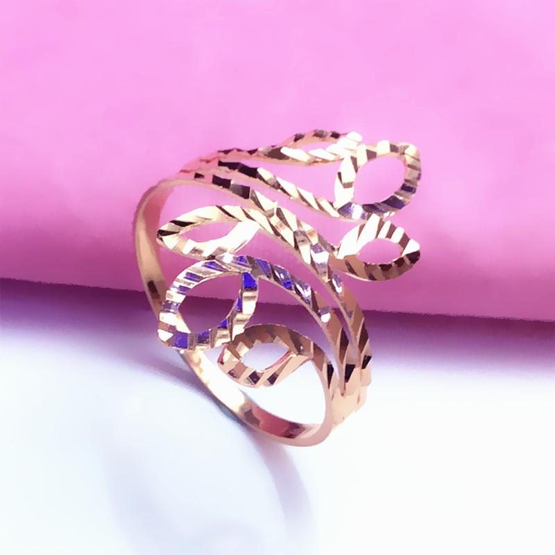 Purple Gold Hollow Horse Eye Ring Retro Rose Gold Plated Rhombus Sparkling Ring Jewelry