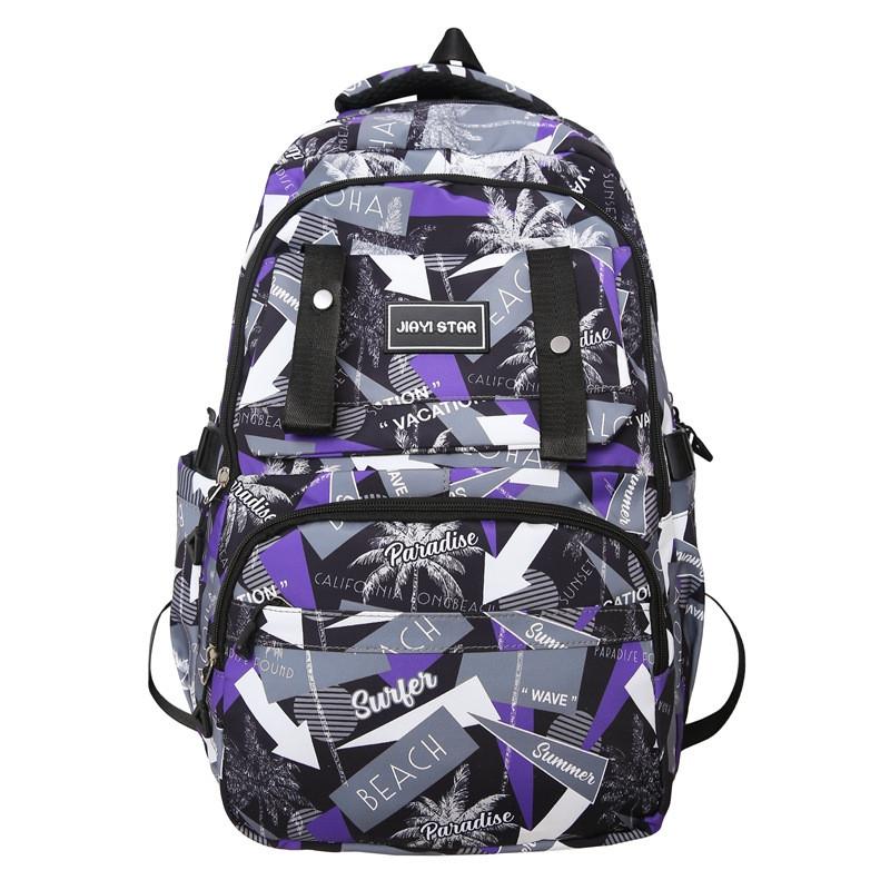 

Tree Letter Fashionable Graffiti Large Capacity Student Backpack Daily For фиолетовый
