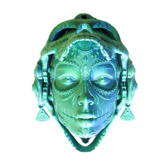 3D Printed Skull Head Statue Gothic Mechanical Skull Model Desktop Ornament for Halloween Home Decoration