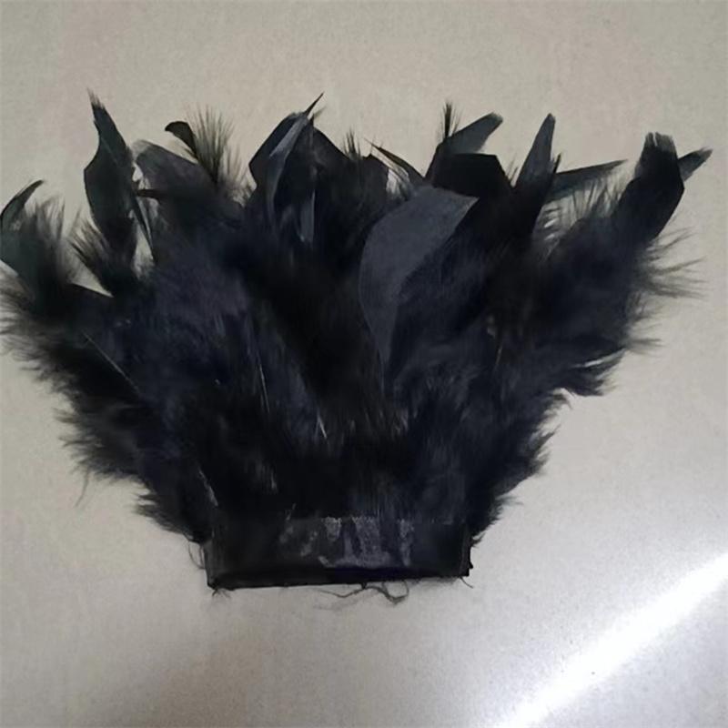 1 Pair Feather Cuff Wrist Elegant Ostrich Feather Snap Durable Bracelet Nail Photo Shirt Cuff With Feather Multicolor