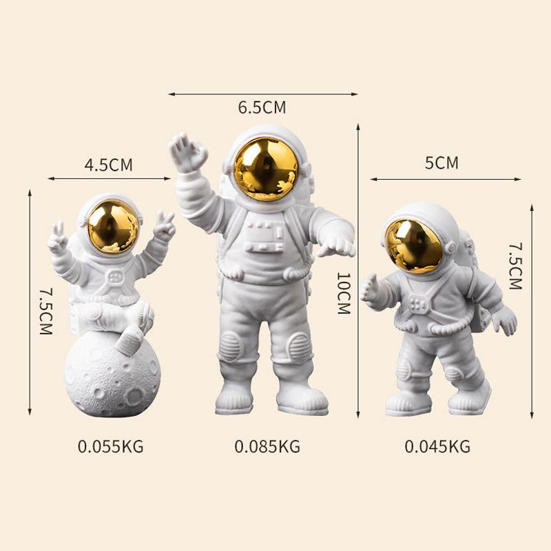 Astronaut Ornament Gelber Mond Umgebungslicht Büro Weinkühler Dekorationen Modernes Astronaut Desktop Ornament Modellierung