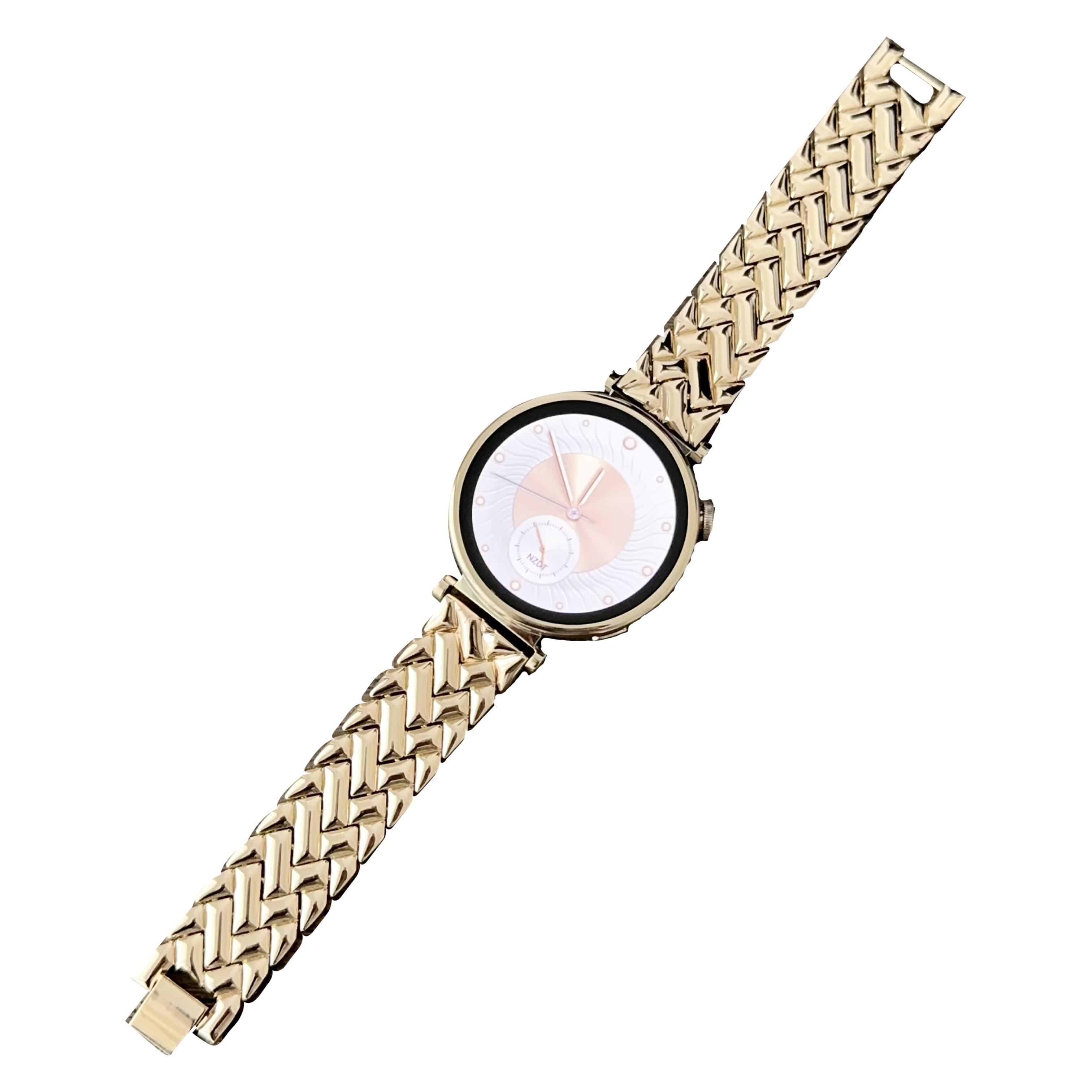 

18mm V-shaped Zinc Alloy Watchband Metal Universal Replacement Watch Strap Gold