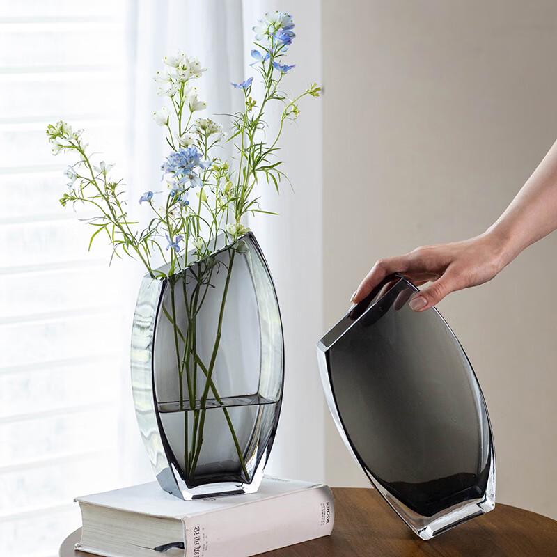 Modern Grey Glass Flower Vase