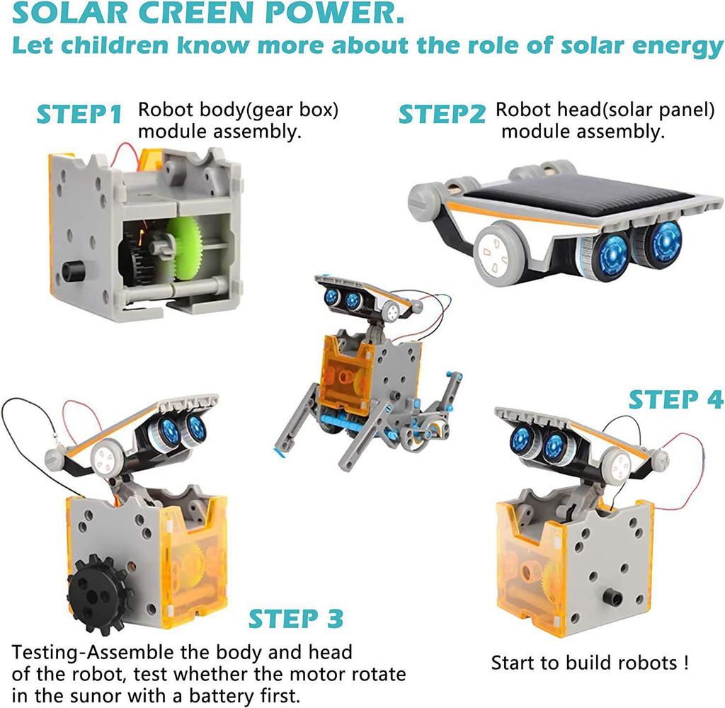 13-in-1 Solar-Powered Lunar Exploration Science Robot Model Kit