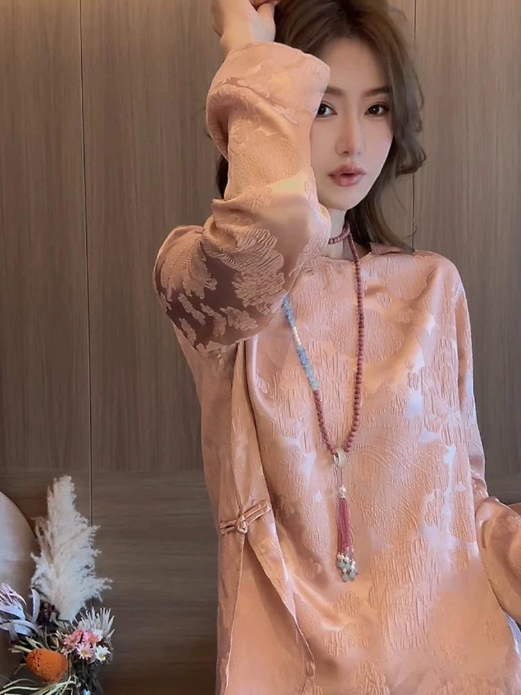 

Весенний женский комплект жилета в стиле тансюит 2024: Двубортная верхняя одежда в китайском стиле с застежками-пуговицами XL