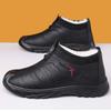 Men's Sports Cotton Shoes Winter Fleece Warm Cotton Shoes Waterproof Leather Upper One-step Casual Soft Sole Comfortable