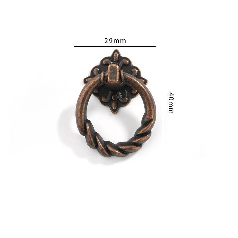 Heavy Duty Retro Drawer Ring Pulls Zinc Alloy Multiple Vintage Styles for Bathroom Wardrobe Cabinet Home Decor