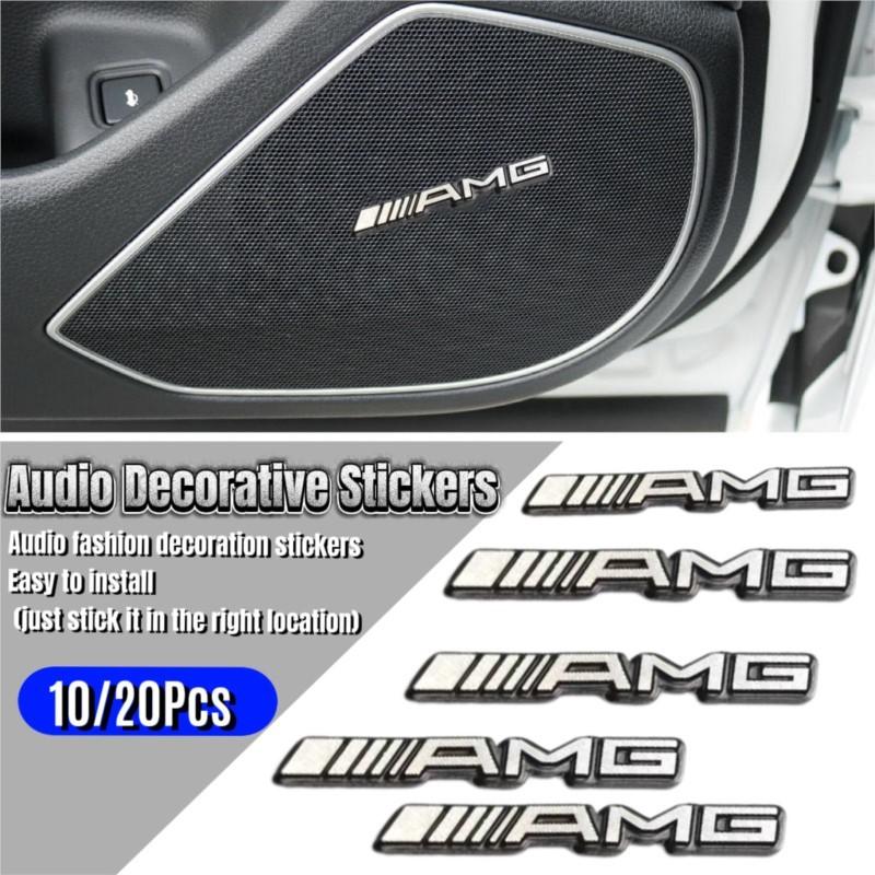 Aluminum Car Speaker Audio Badge Emblem Sticker For Mercedes Benz AMG Smart W205 C300 W203 W206 W108 W124 W126 W140 W168 W169