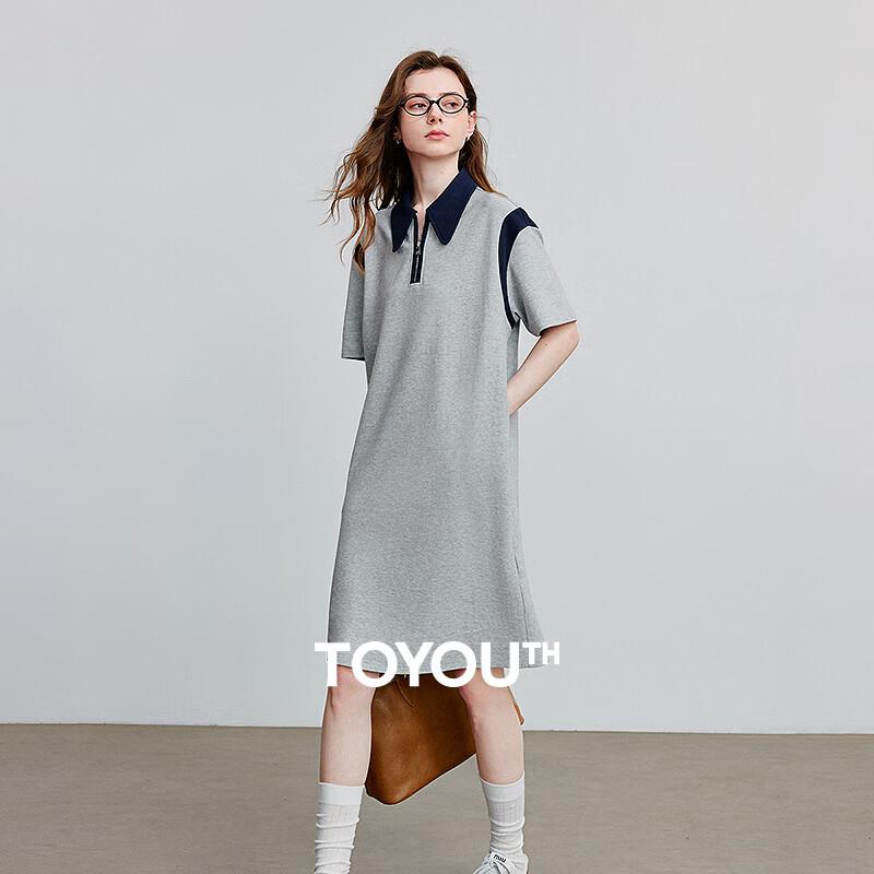 

Chuyu Peter Pan Collar Denim Patchwork POLO Dress S