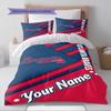 Name Custom Atlanta Braves Pattern Bedding Set Quilt Cover Pillowcase Home Decor Gift (1 * Duvet Cover + 2 * Pillowcase, Without Core)
