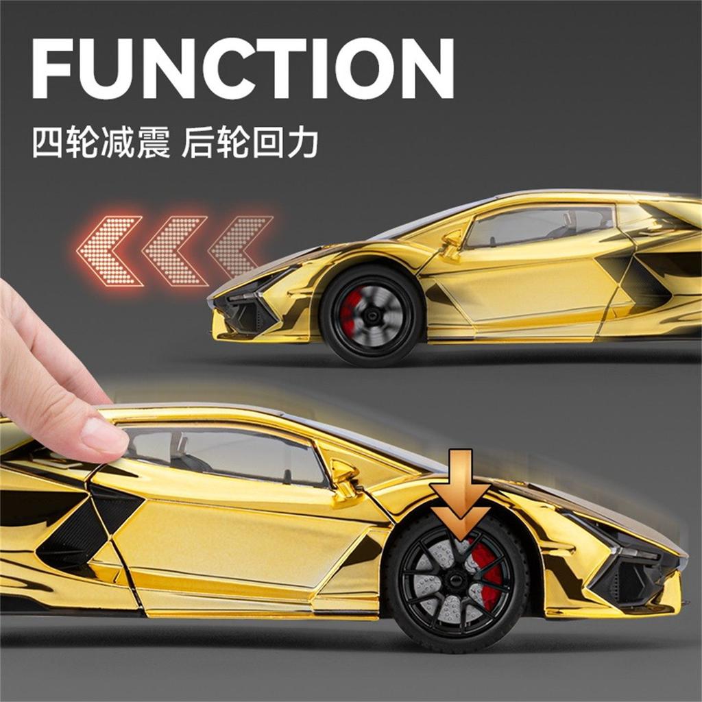 Spray 1:24 Lamborghini Revuelto Countach LP500S Supercar Alloy Metal Diecast Model Car High Simulation Home Trendy Ornaments Toy