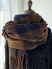 Autumn Winter Women Knitted Scarf Headscarf Lady Men Casual Preppy Plaid Tassel Scarve Mujer Male Foulard Wrap Shawl New Korean