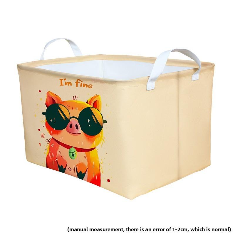 Canvas Cloth Collapsible Storage Basket For Dormitory Clothes And Toy Organization