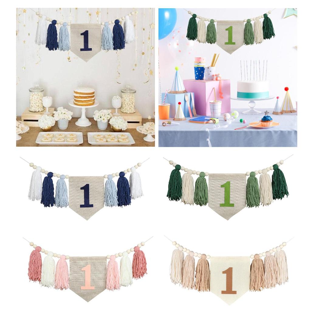 1-årsdag Barnstol Banner Dekoration Foto Rekvisita Födelsedagsfest Födelsedag